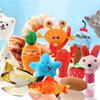 Stress Relief Pet  Plush  Toy Colorful Cartoon Fruit Animal Shape Bite-resistant Sounding Doll Molar Teeth Cleaning Props For Cats Dogs