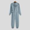 INCERUN Men Lapel Neck Long Sleeve Belt Solid Color Casual Buttons Long Jumpsuits Rompers