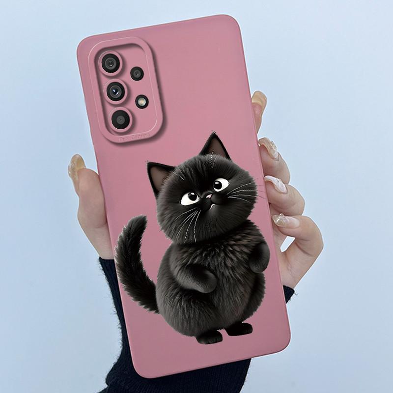 Shockproof Matte Case For Samsung Galaxy A32 A52 A52S A72 M52 5G Lovely Cartoon Liquid Silicone Camera Protective Bumper Cover