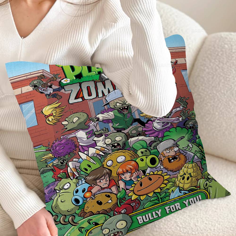 Game P-Plants Vs Z-Zombies Decorative Room Aesthetics Pillow Case Home Decor Bedroom Sofa Bed Couch Pillow Cover 45x45