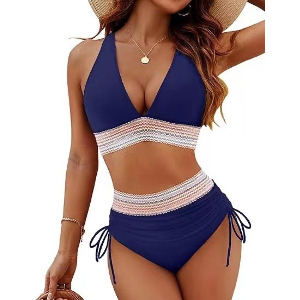 Women Bikini Sexy High Waist Bathing Suit V-Neck Beach Swimwear Female Summer Swimsuit