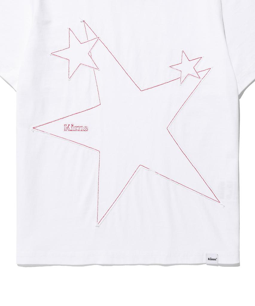 Kimseupeulesikoteunmakes Three Single Star Tee White(Red)