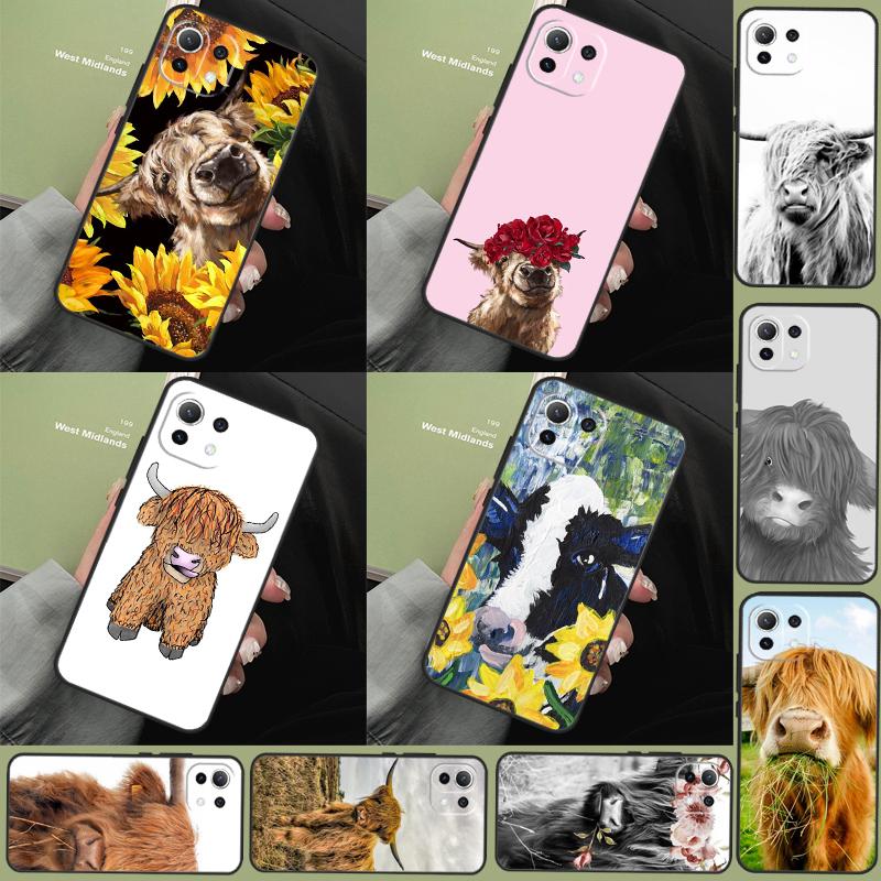 Cute Highland Cow Case For Xiaomi 13 14 15 Ultra 11T 12T 13T 14T Pro POCO X7 Pro X3 X5 F5 F6 M6 X6 Pro Cover