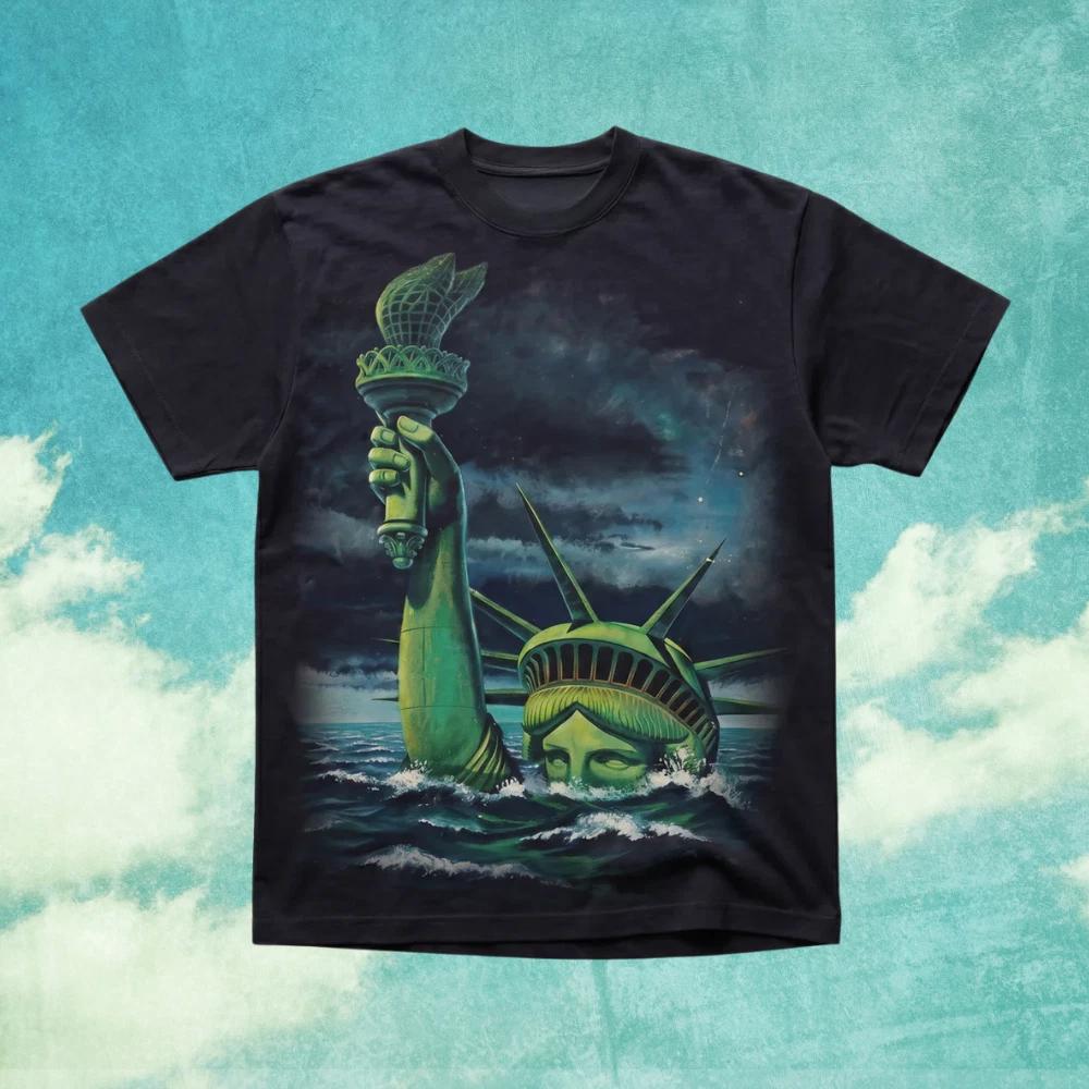 

The Sinking Liberty Graphic T-T-Shirt Statue of Liberty Vintage Art Tee S-5XL S
