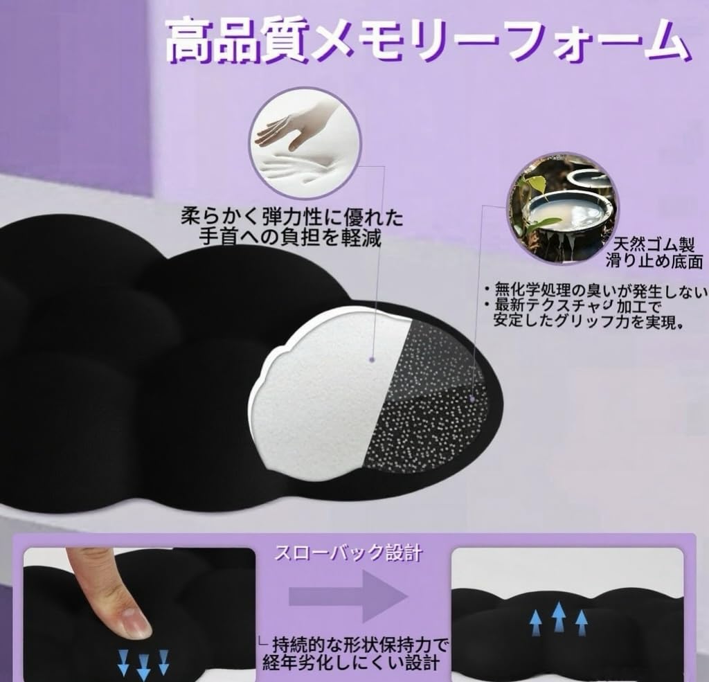 Levieny Tastatur-Handgelenkauflage mit 2025 Neuestem Wabenwolken-Handgelenk-Ergonomischem Design mit für Beinhaltet Stress-Maus- und Tassenmatte Wolkenförmig