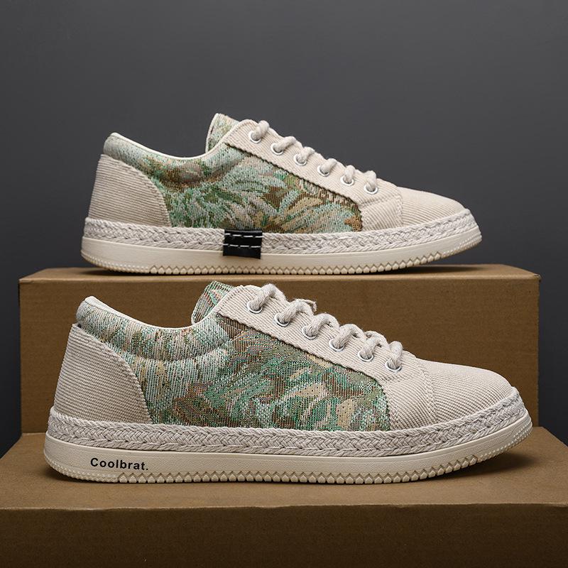 

Кеди для хлопчиків 2024 літо дихаючі трендові універсальні спортивні та повсякденні кеди чоловічі лляні кеди старі пекінські кеди 44