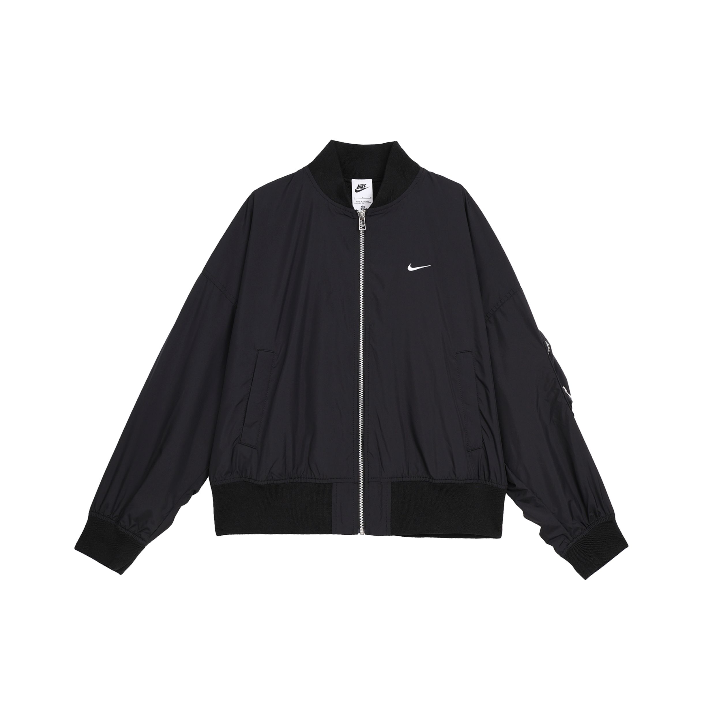 Nike Sportswear Woven Oversized Jacket Black White Women FN2840-010 M