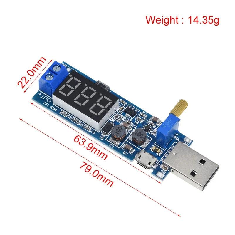 USB Type-C 5V To 1.2V-24V Boost/Buck Converter Module DC-DC Step Up/Down Adjustable Power Supply DIY Project