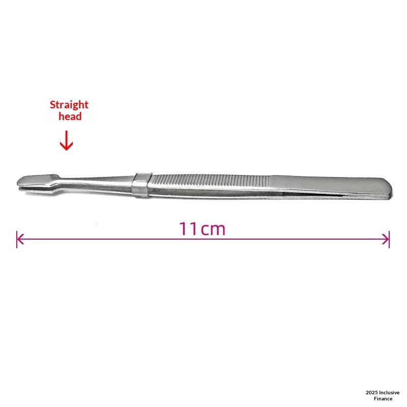 

Stainless Steel Flat Mouth Eyelashes Tweezers Straight/Elbow Professional Eyebrow Pliers False Eyelash Aids Eyelash Extension A