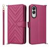For Samsung Galaxy S25 Edge Wallet Case with Shoulder/Wrist Strap Leather Phone Cover Stand