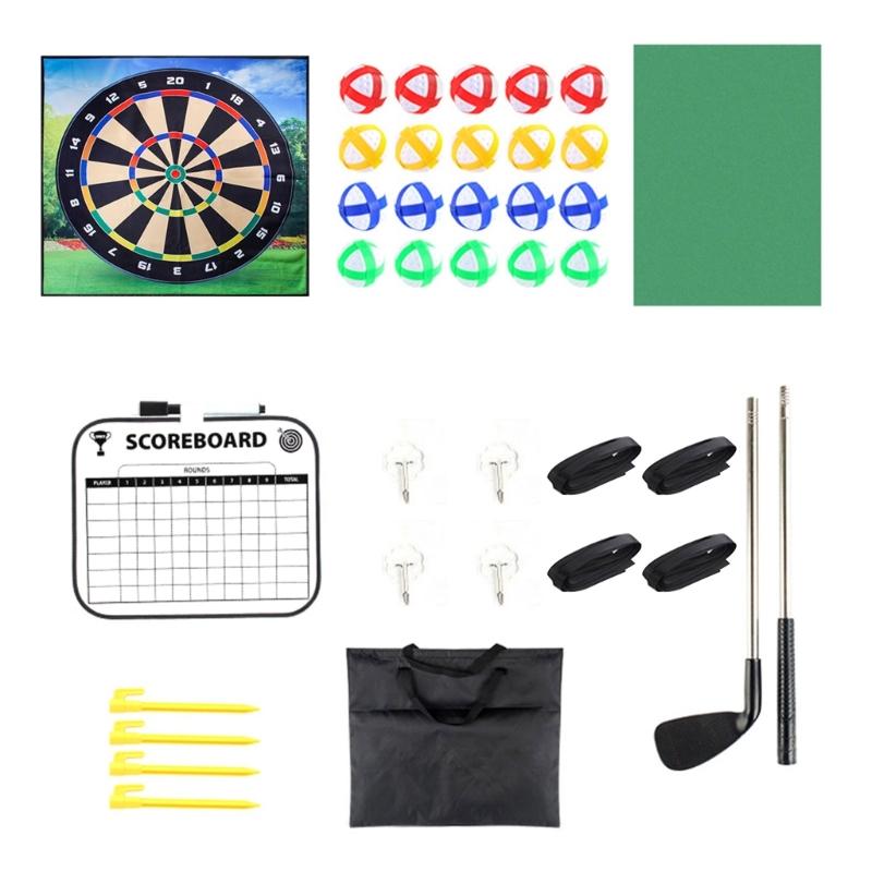 Chippings Golfs & Dart Practice Mat Game Golfs Training Mat with Sticky Ball