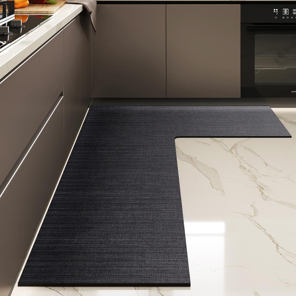 Simple And Gradual Change L-Shaped Kitchen Floor Mat, Water-Absorbing Oil-Absorbing Quick-Drying Floor Mat, Dirt-Resistant And Wear-Resistant Anti-Ski