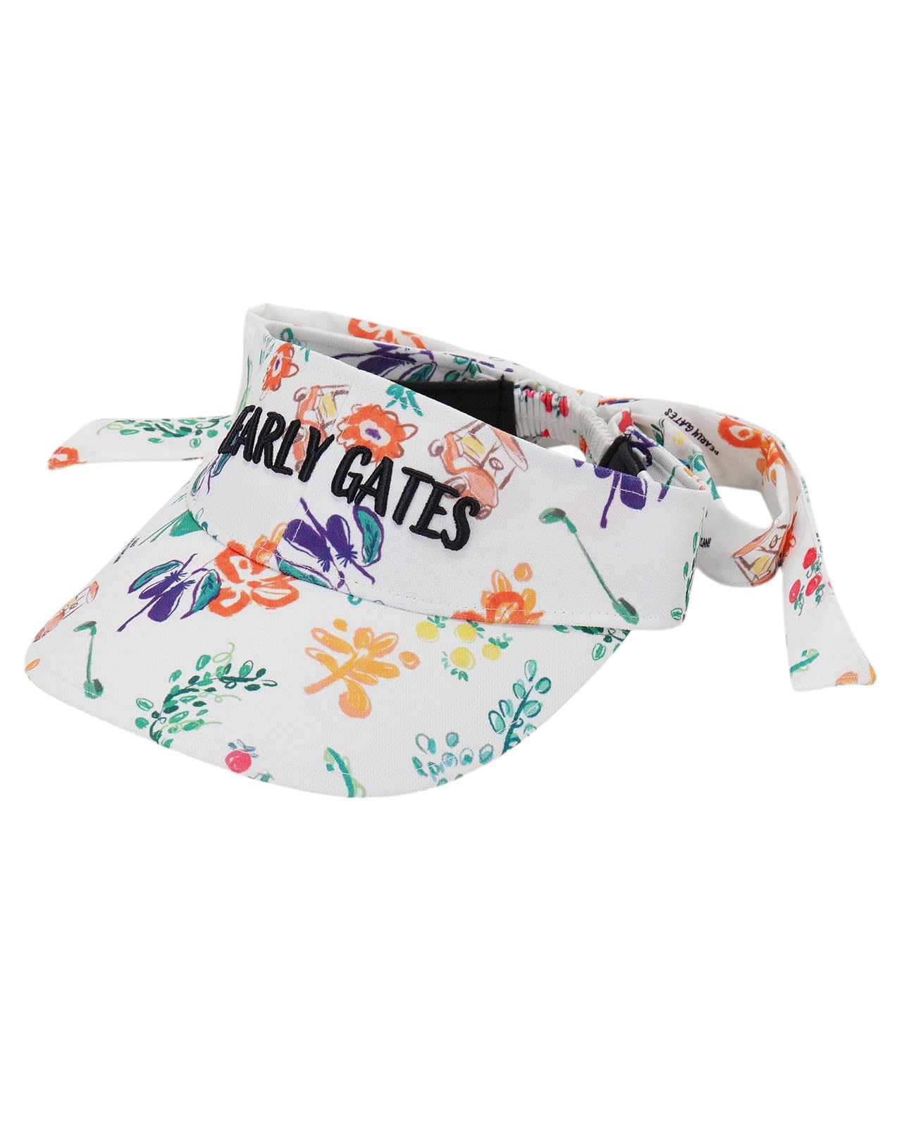 

[PEARLY GATES] Женский солнцезащитный козырёк (с лентой, био-цветочный узор) Кепка для гольфа 053-5187508 031Белый FR