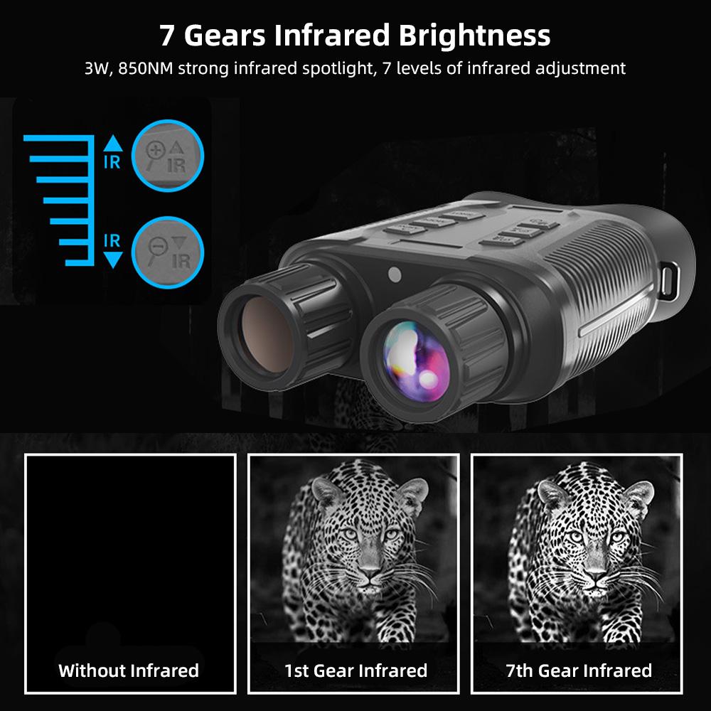 Full-Color Night Vision Binoculars Digital Infrared Telescope with 10X Optical Zoom Large Screen
