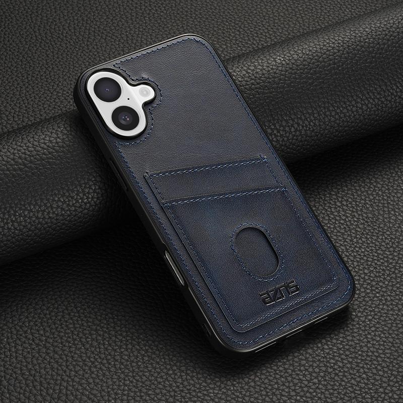 Business Leder Weiche Kante Handyhülle Für iPhone 16E 15 Pro Max 14 Pro 13 12 11 Einfarbig Stoßfest Schlank Hart PC Rückseite
