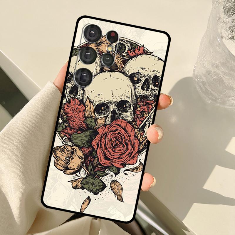 Funny Skull Case For Samsung Galaxy S23 S22 S21 Ultra Note 20 S8 S9 S10 Note 10 Plus S20 FE S21 FE Cover