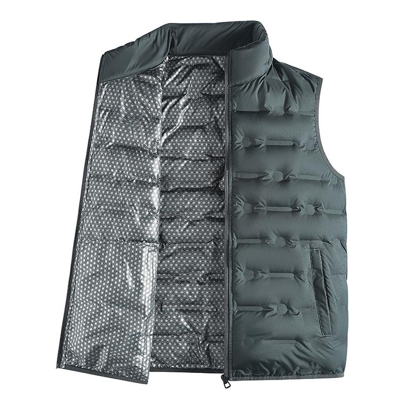 Winter Men Casual Duck Down Sleeveless Vest Man Outdoor Warm Multi Pocket Vest Men Women Lightweight Work Waistcoat