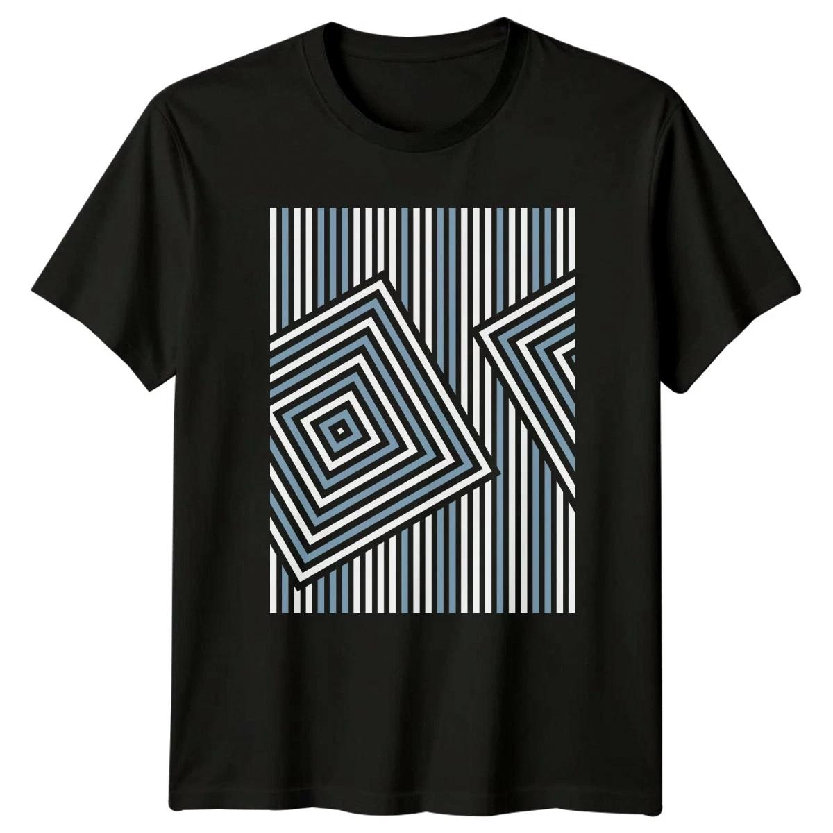 Abstract Geometric Square Pattern T-Shirt Geometric Art Birthday Gift For Him XXXL