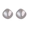 European and American simple and cold wind INS geometric smooth surface light luxury alloy heavy industry stud earrings retro casual earrings