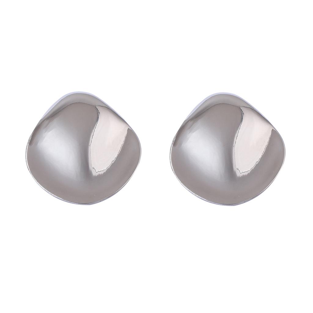 European and American simple and cold wind INS geometric smooth surface light luxury alloy heavy industry stud earrings retro casual earrings