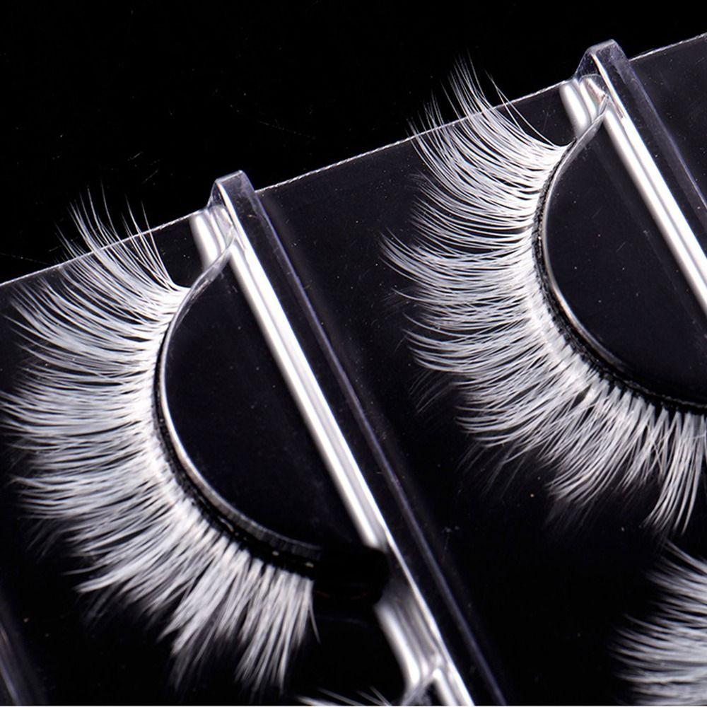3 Pairs Manga Fluffy Faux Mink Eyelashes Natural Cosplay Eyelashes White False Eyelashes Women