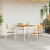 Outdoor Dining Set 5 Pcs Solid Acacia Wood and Stainless Steel