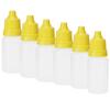 50Pcs 10ml Eye Liquid Bottle Portable Squeezable Empty Eye Drops Container with Plugs LidYellow