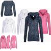 Luxuriöser und weicher Damen-Kapuzenpullover aus Fleece mit Seeanker-Print und Reißverschluss