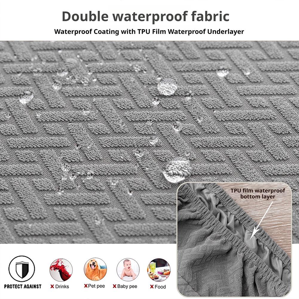 1PCS Waterproof Chair Covers Jacquard Fabric Elastic Edges Universal Size For Indoor Outdoor Dining Furniture Protection Set