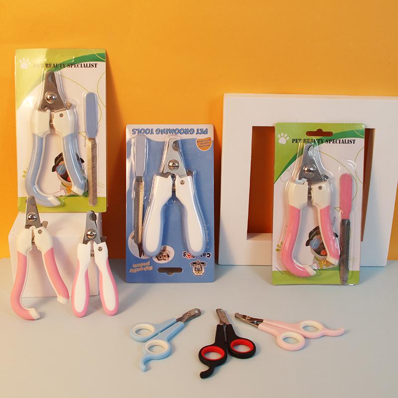 Pet Nail Clipper Set Stainless Steel Grinder Trimmer for Cats Dogs Grooming Kit