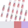 French White Edge Nail Blush Glitter Flower Manicure Film Super Long Pearl Fake Nail White Romantic Nail Film