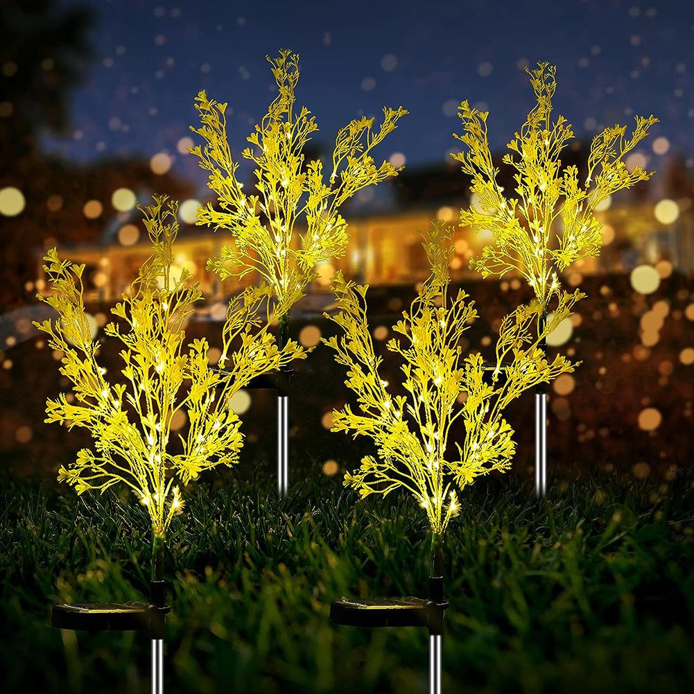 Solar Rapeseed Garden Light LED Flower Stake Lamp Outdoor Yard Waterproof -Patio