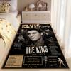 Music Legend Area Rug, Elvis Presley Long Live The King 1935 1977 Greatest Hits Vintage Poster Print, Rock Fan Decor, Non-Slip Mat