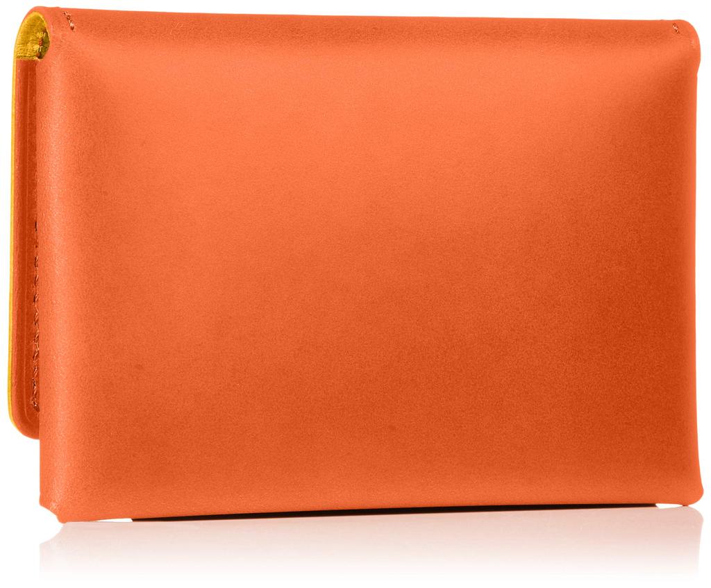 Business Card Holder Folding Business Card Holder Genuine Leather in 22501 Orange [Ebawin] [Made Japan]