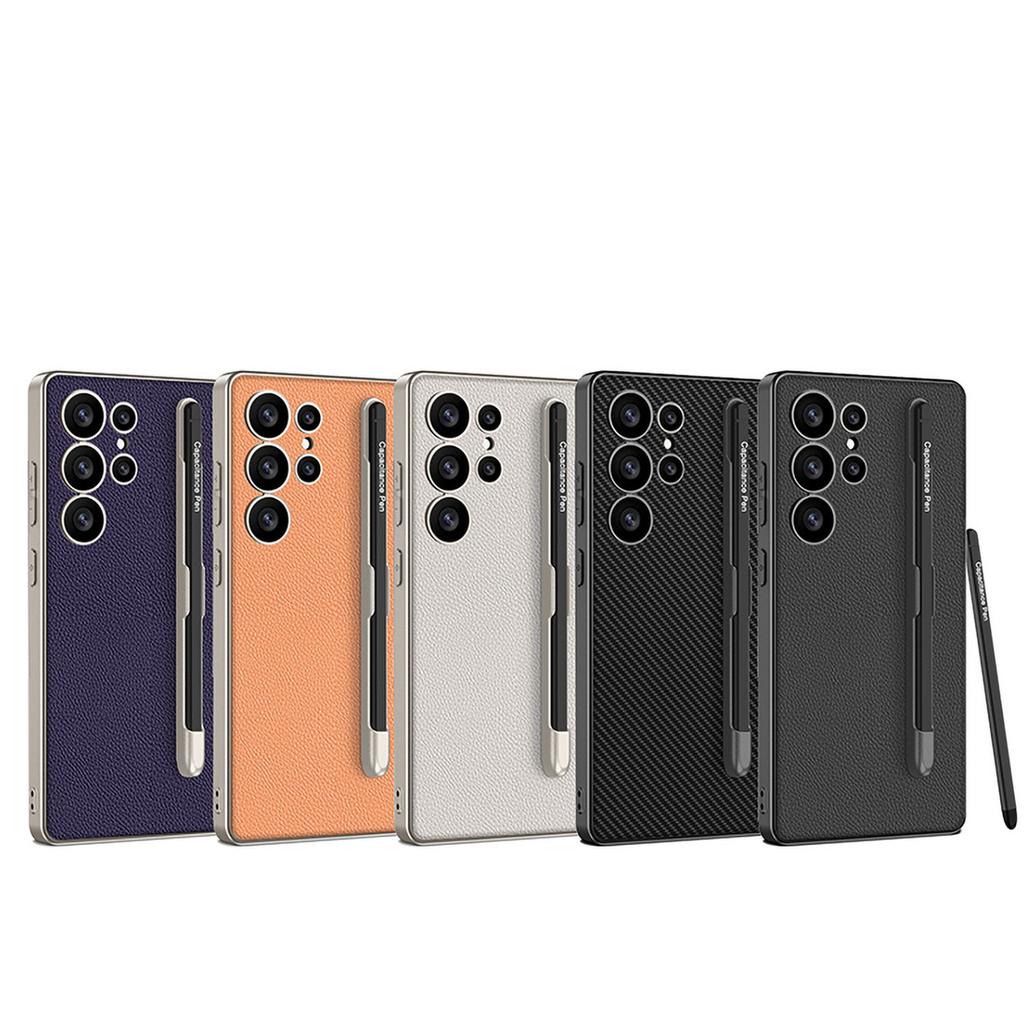 Suitable for Samsung S25ultra Mobile Phone Case Folding Screen S25edge Leather Case Pen Slot Protective Cover Anti Fall Leather Case