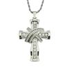 Men's Diamond-Studded 3D Cross Pendant Necklace - European & American Hip-Hop Style
