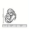 1pc Minimalist Black Line Art Girl Embracing Cat, Modern Wall Decor for Bedroom Living Room, Pet Lover Gift Home Decoration