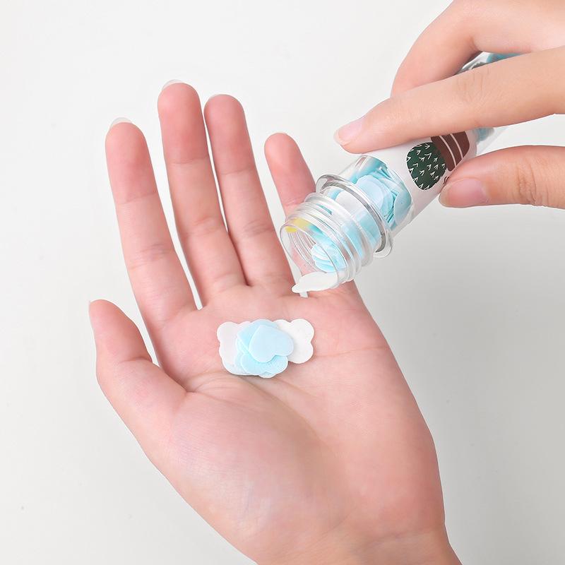 Travel Portable Flower-Shaped Soap Sheets - Disposable Handwashing Paper In Test Tube