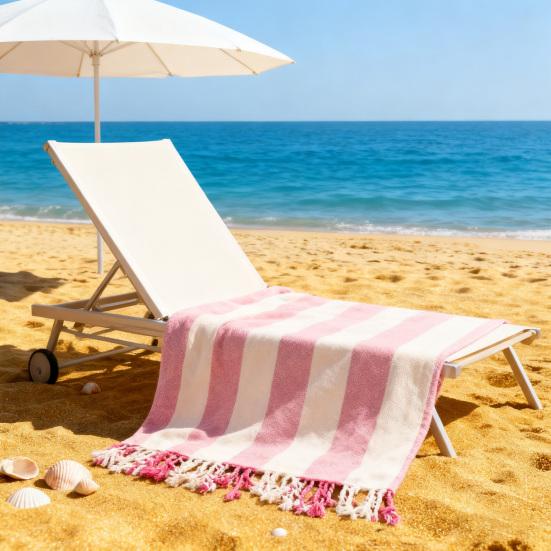 Turkish Beach Towel Striped Print Quick-Drying Sand-Free Large Size Thin Beach Towel Swimwear Accessory