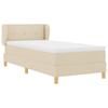 Box Spring Bed with Headboard Cream 90 x 190 cm Fabric