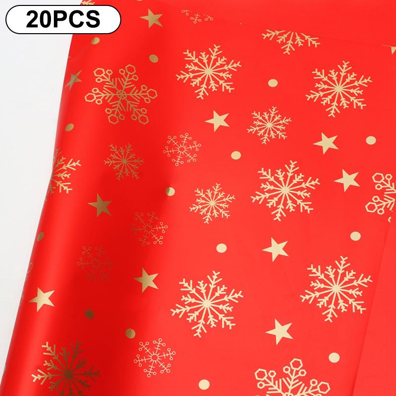 20-Count 57*57cm Flower Wrapping Papers for DIY Xmas Bouquet Packaging, Waterproof Xmas Gift Wraps