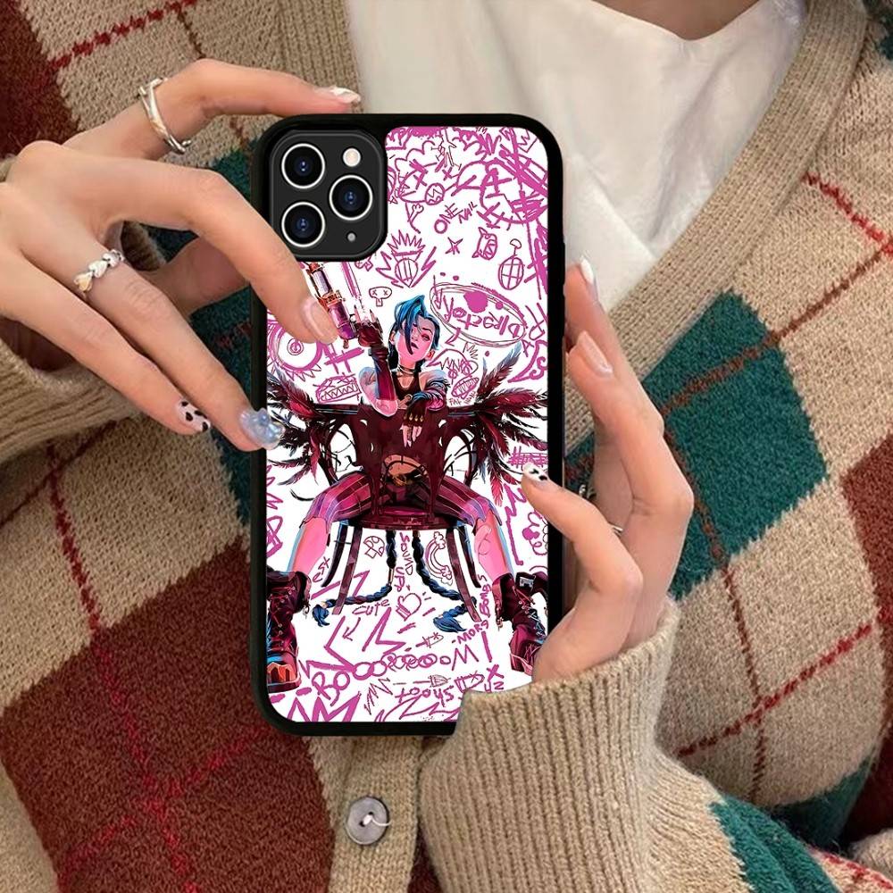 Graffiti Arcane Jinxs PC+TPU Shockproof Protective Phone Case For IPhone17 14 15 16 Pro Max 13 12 11 17 Air