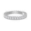S925 Sterling Silver Women's Exquisite Pave Set Stackable Ring - Simple Oval/Square Design, Closed Style