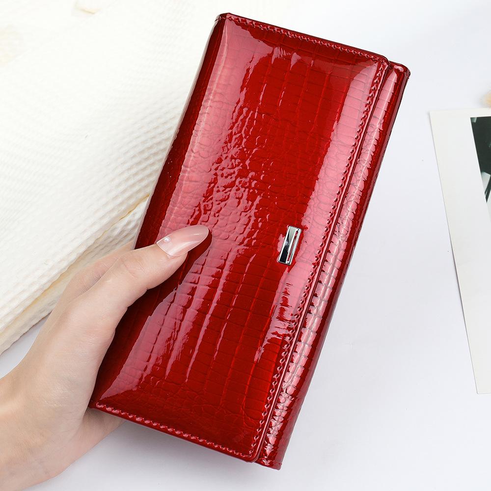 

Women Wallets Genuine Leather Luxury Style Female Long Purse Evening Clutches For Ladies Woman Card Holders Drop Shipping Black