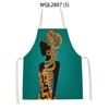 Cartoon African Woman Pattern Kitchen Sleeveless Aprons Home Cleaning Cooking Apron Baking Accessories Household Pinafores