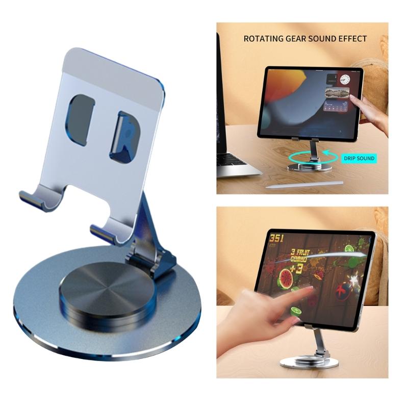 Stable & Portable Aluminum Phone Holder with 360° Rotating Base Perfect for Video Viewing Gaming & Recipe Checking Gift