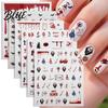 Girls Nail Decals 6 Sheets Halloween Stickers for Women Pumpkin Ghost Bat Skull Accessories Manicure Decoration Decals Art Home Salon