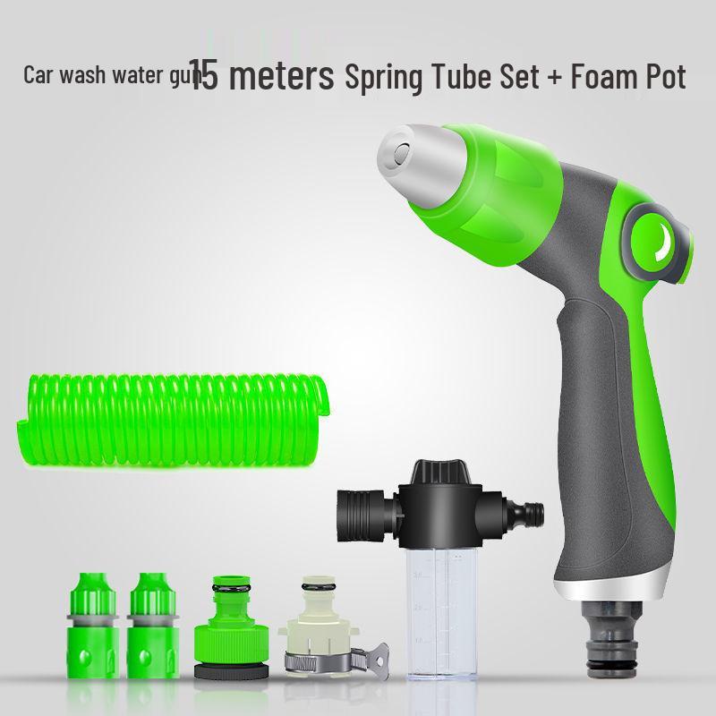 Teleskopická vysokotlaká vodní hadice a multifunkční tryska pro mytí aut a domácí použití