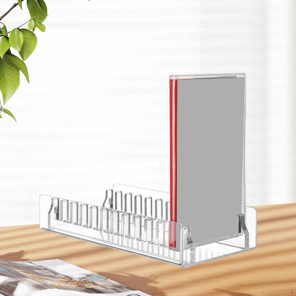 Acrylic Game Storage Organizer Stand,Clear,12 Slots,Lightweight,Game Box Display Holder