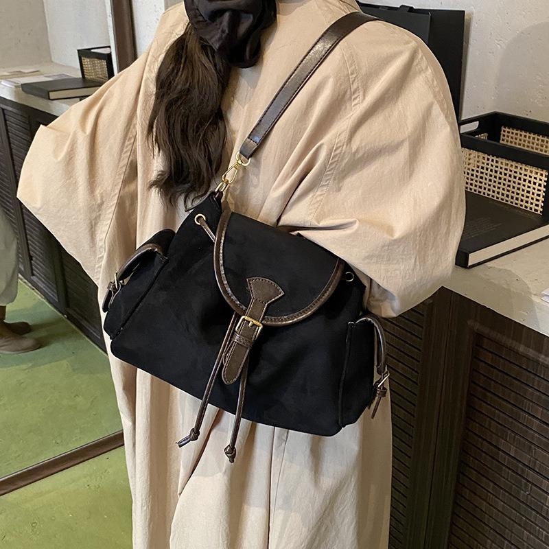 Autumn suede underarm bag women's new fashion retro pillow bag high-end single shoulder handbag